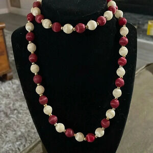 Vintage silk thread bead necklace